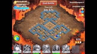 Castle Clash Insane Dungeon 4-10 3 flamed with f2p heroes (4 shard heroes) using Ice Demon