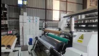 high speed stretch film machine in Turkey；1850mm high speed stretch film machine running  process