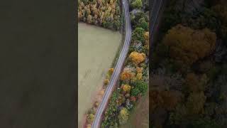 Cinematic drone over road