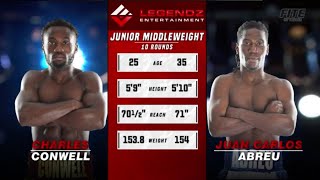 Charles Conwell vs Juan Carlos Abreu full fight what a war 🥊💣💥