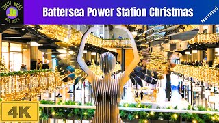 Battersea Power Station Christmas lights - narrated walk in 4K around this iconic London landmark