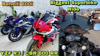 Biggest Superbike Ride in Pokhara 🤘CBR 600 RR,BENELLI 600i,YZF-R3,BENELLI 302