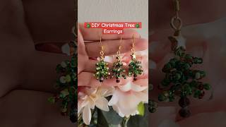 🎄Christmas Tree Earrings🎄 Full tutorial on my channel #diyearrings #earringstutorial #christmasdiy