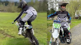 Ripping it up at the compound on my Husqvarna tc 85