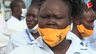 President Salva Kiir for the first time rang the bell to commencement Secondary School examinations