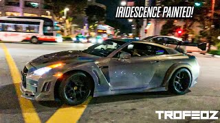 Iridescence Painted Nissan GTR R35 sounds like a Machine Gun!