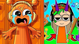 ORANGE OREN Learned Extreme Camouflage To Hide In School! | Incredibox Sprunki Animation