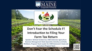 Maine New Farmers Project Winter Webinar Series: Don’t Fear the Schedule F!