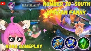 Nana Gameplay ✨️💗 Ft a Number 20 rank South African  Fanny 👀🔥 #mobilelegends #nanamobilelegend