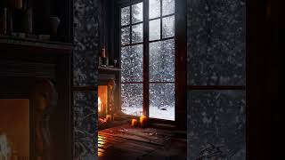 Relaxing Cozy Wooden Cabin Ambience #snowstorm #relax #cozy