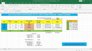 AUTO CALCULATION OF RAW MATERIAL FOR 3 PLY JOB IN FLEXIBLE PACKAGING   FLEXIBLE PACKAGING