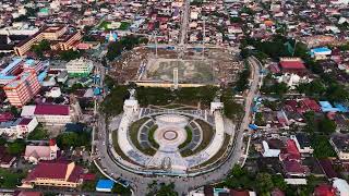 Pantauan udara progress revitalisasi taman dan stadion teladan kota medan, 11 Oktober 2024