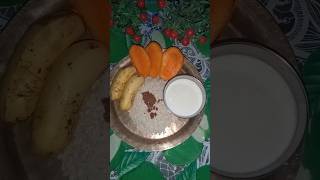 Aaj ka breakfast thali🍌🥭🍌 #shorts video #breakfast today 🥭🥭#new upload #shorts video #viral video🍌🥭🍌