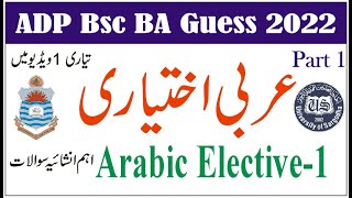 Ba Arabic Elective Part 1 Past Papers Guess 2022 | Learn With Nidi #punjabuniversity #uos #gcuf