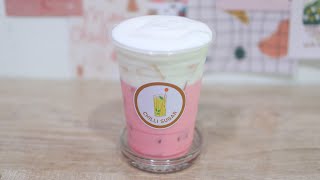 Traditional Thai Sweety Pink Milk  | สูตรนมชมพูฟองนม 16 oz. 🍧😋✨ #shorts