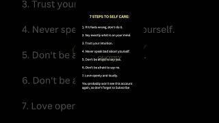 7 Steps To Self Care Save For Later #motivation #fyp