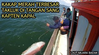 Mancing ikan di tengah laut || kakap merah terbesar takluk di tangan kapten