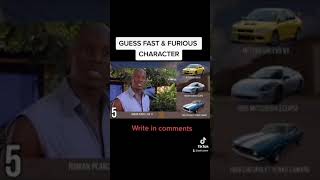 GUESS FAST & FURIOUS 10 CHARACTER BY CAR #shorts