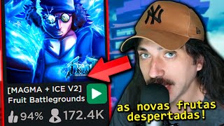 ATUALIZOU!! A NOVA ICE e MAGMA V2 DESPERTADA no FRUIT BATTLEGROUNDS e GIREI uma NOVA FRUTA MÍTICA!!