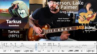 Emerson Lake & Palmer Tarkus Guitar solo with TAB