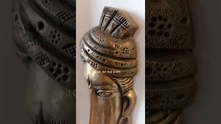 Fine Handcrafted Brass Wall Decor Traditional Indian Man Wearing Safa.