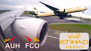 ✈︎ ETIHAD AIRWAYS ✈︎ Boeing 777-300ER Landing in ROME Fiumicino