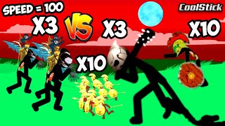 Fast Attack Mode | Kai Rider Vs All Stick Units | Stickman Custom Battle | Stick War Legacy