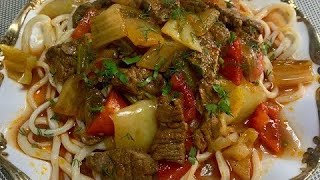 Самый Вкусный Лагман! Уйгурский Лагман!Уйгурская Кухня😋 Король Лагманов🔥#уйгурлагман#лагман