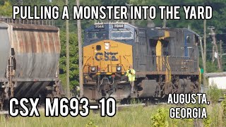 Pulling a Monster into the Yard, CSX M693-10, Augusta, Georgia - 07-12-2024