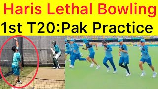 1st T20 | Pakistan Team training Session | Haris Rauf lethal bowling practice | Babar,Rizwan batting