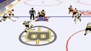 EASports NHL96 All-star Exhibition PHI 5 v BOS 0 - tough game against the rugged Bruins