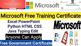 Government Free Training and Certificates Microsoft Certificate Ministry of labour and employment