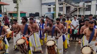 Moodabidri Ganesha chaturthi program Mookambika Chende performance. 💛💙