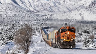 [4K] Incredible Winter Wonderland on BNSF's Seligman Subdivision!