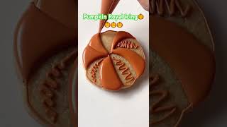 Pumpkin royal icing🎃🎃🎃 #cake #cookieart #cookies #art #pumpkin #halloween #royalicing #fun