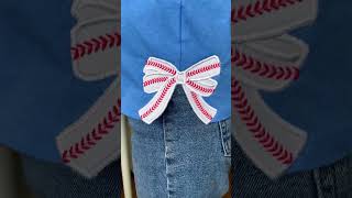 Baseball Stitch Side Seam Split Bow Applique Embroidery  #machineembroidery #embroidery #baseball