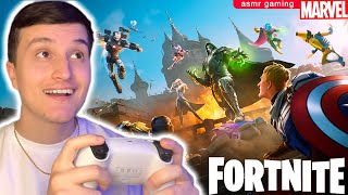 ASMR Gaming 🎮 | Playing NEW Fortnite Marvel Season 💤 (controller sounds + gum chewing)