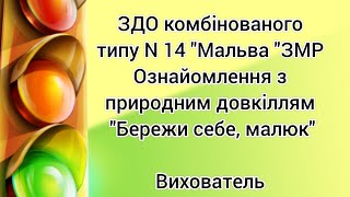 Ознайомлення з природним довкіллям. ''Бережи себе, малюк''