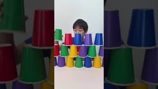 Paper Cup Tower!! Part20 #shorts #トイキッズ