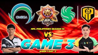 WHAT A MATCH!!! 😮😮🔥🔥🔥SMART OMEGA VS. FALCONS APBREN [FULLGAME 3] MPL-PH S14 | WEEK 1 DAY 2 🔥🔥🔥