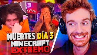 REACCIÓN A TODAS LAS MUERTES en MINECRAFT EXTREMO DIA #3