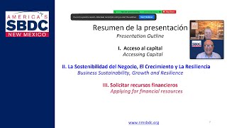 Bilingual Session - Acceso a Recursos Financieros Para las Pequeñas Empresas