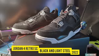 Jordan 4 Retro Se Black & light steel Unboxing (2022)