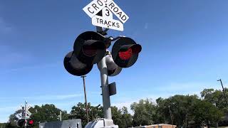 Pedestrian Railroad Crossing at the VillaPark station in Villa Park IL (Danger Another train coming)