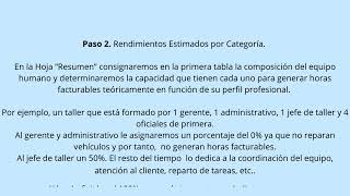 Herramienta Calculo Precio Hora Taller en Excel