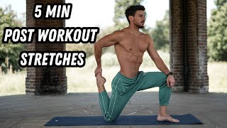 5 MIN POST WORKOUT STRETCHES | Rowan Row