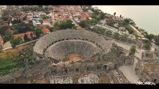 Турция Античный Сиде. Амфитеатр. Turkey, Side. Antalya, Manavgat.  Анталья, Манавгат. Drone 74