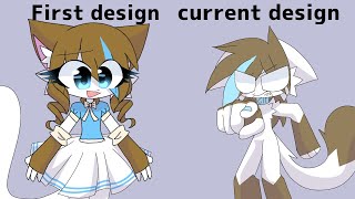 First oc design vs Current oc design (cringe warning)