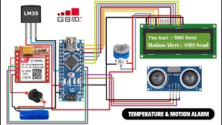 Fire Alarm & Motion Alarm Using Arduino | GSM Project