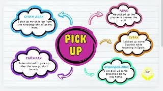 Шинэ үг цээжилцгээе! Phrasal verb - PICK UP.